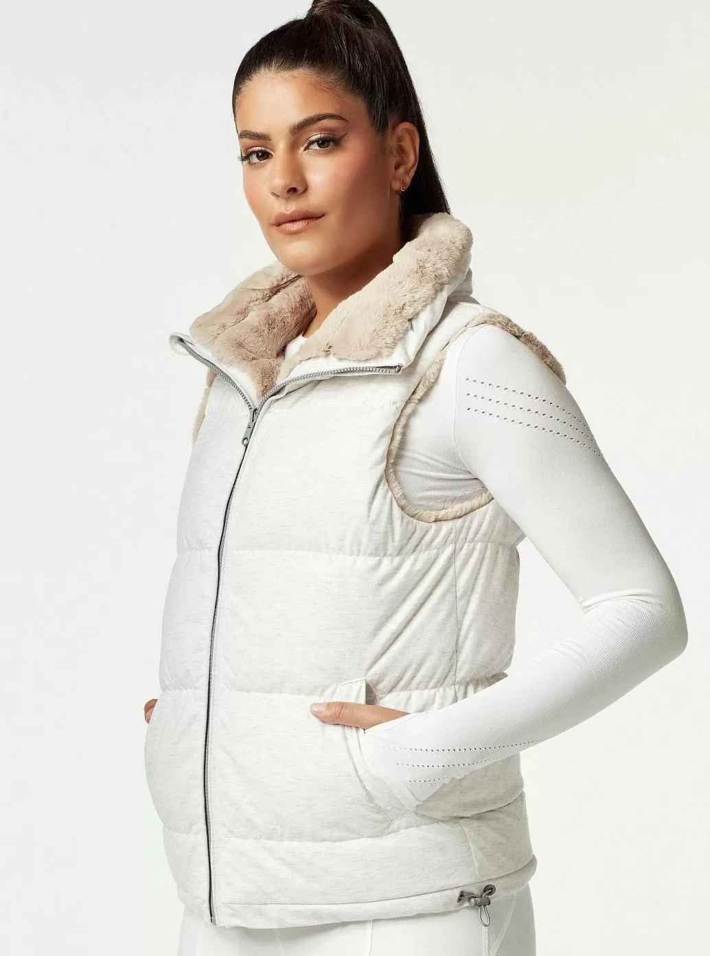 Cheap Blanc Noir Adventurer Puffer Vest Cloud Dancer/Greige