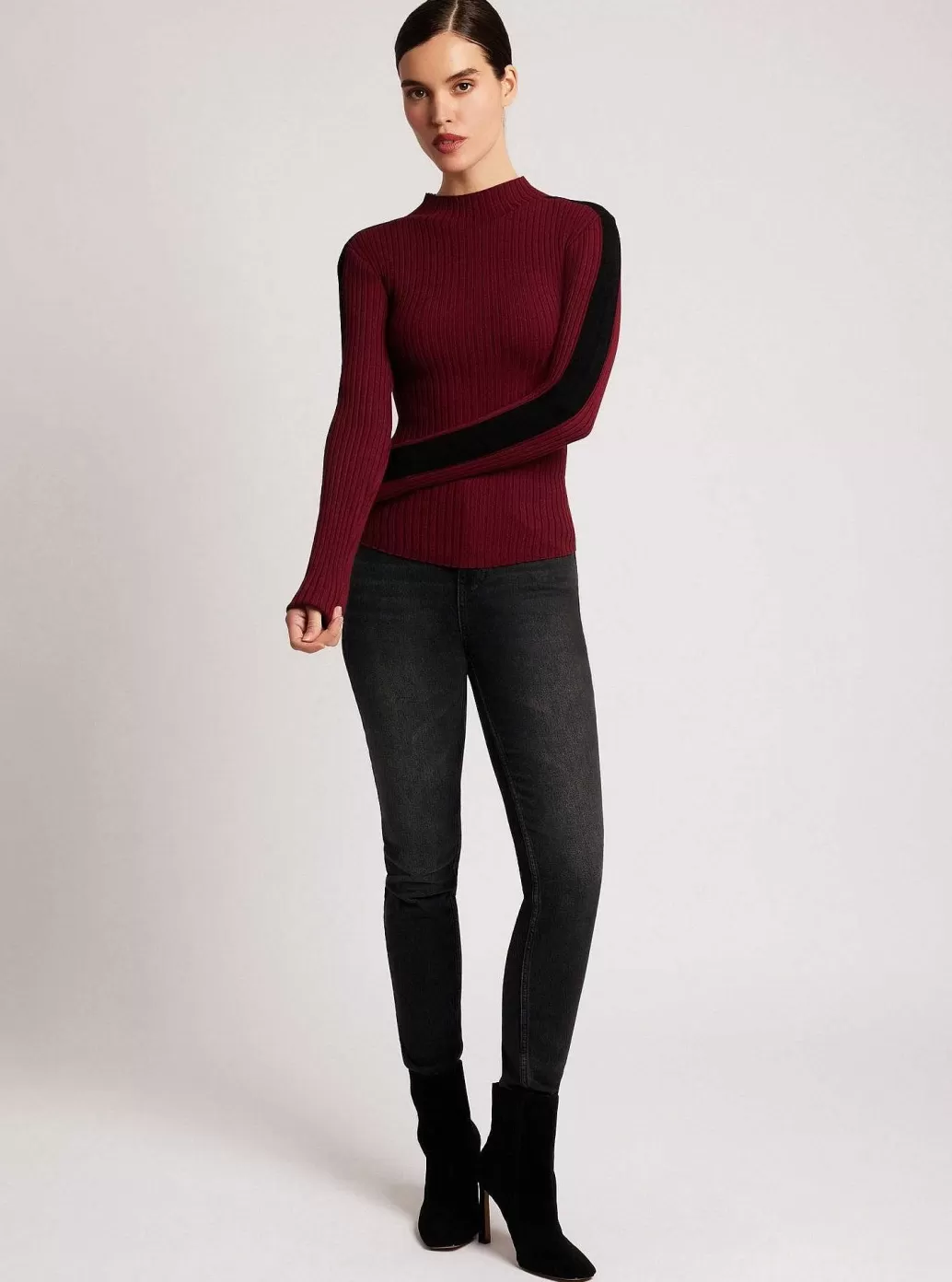 Clearance Blanc Noir Blair Mock Neck Sweater