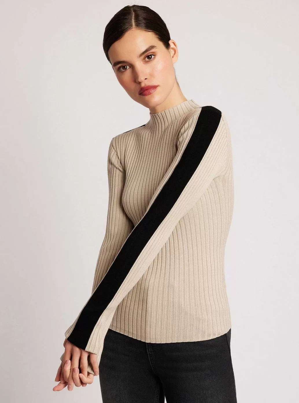 Clearance Blanc Noir Blair Mock Neck Sweater