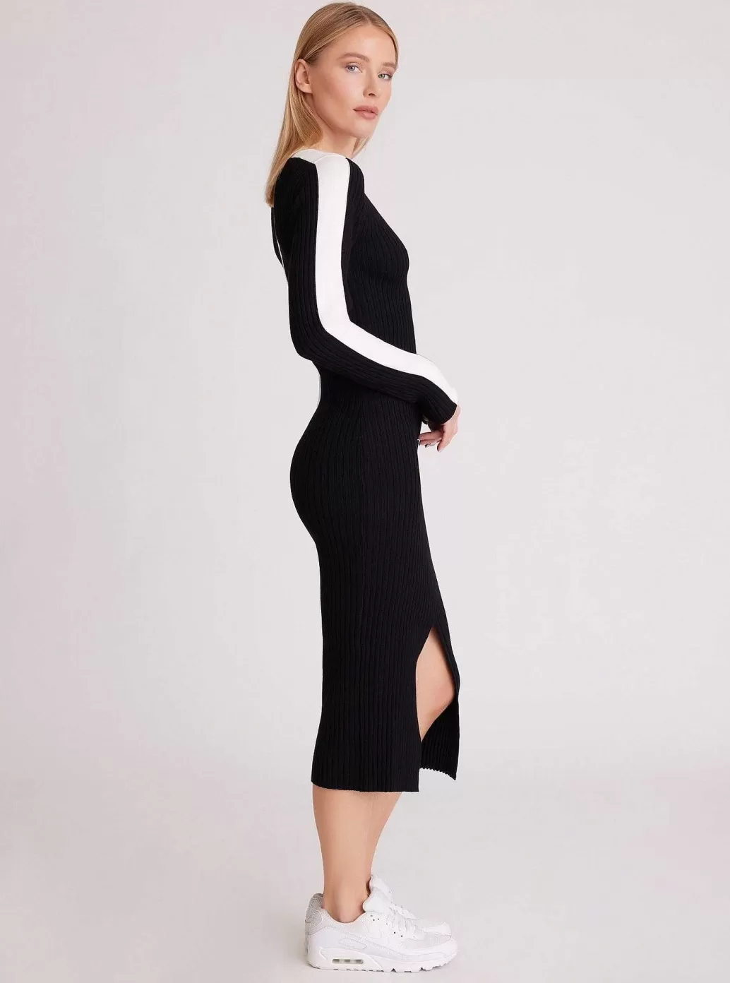 Fashion Blanc Noir Blair V Neck Sweater Dress