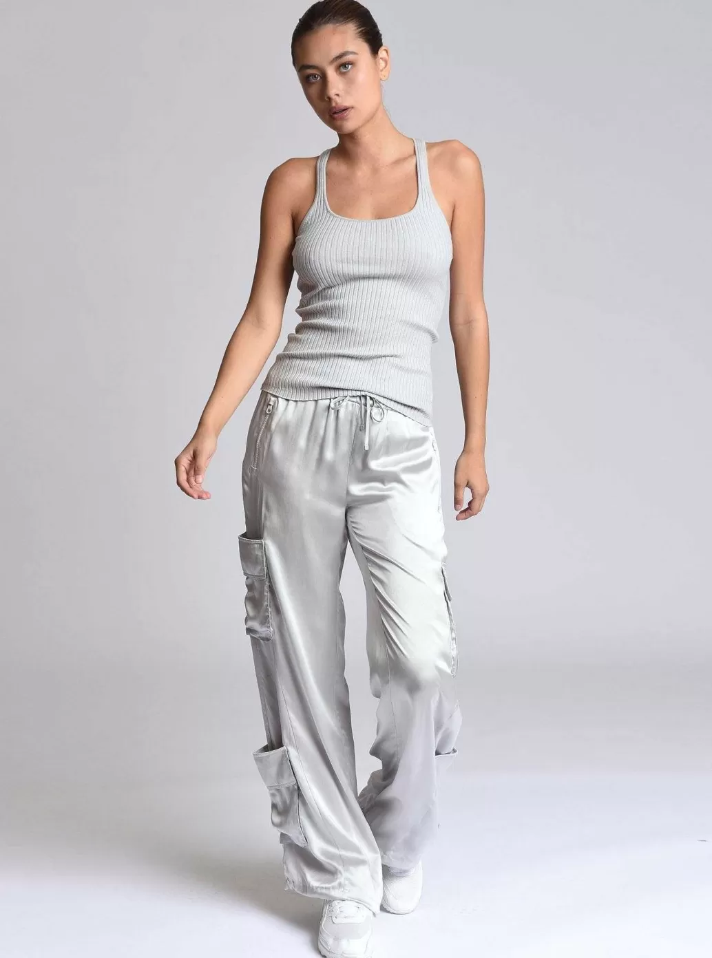 Store Blanc Noir Chelsea Silk Wide Leg Pant