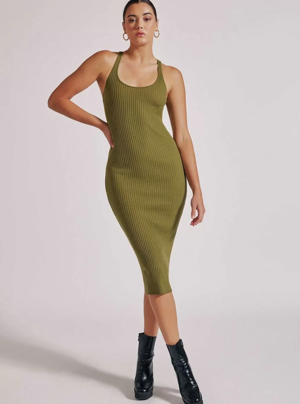 Cheap Blanc Noir Color Block Dress Olive Drab/Daiquiri Grn