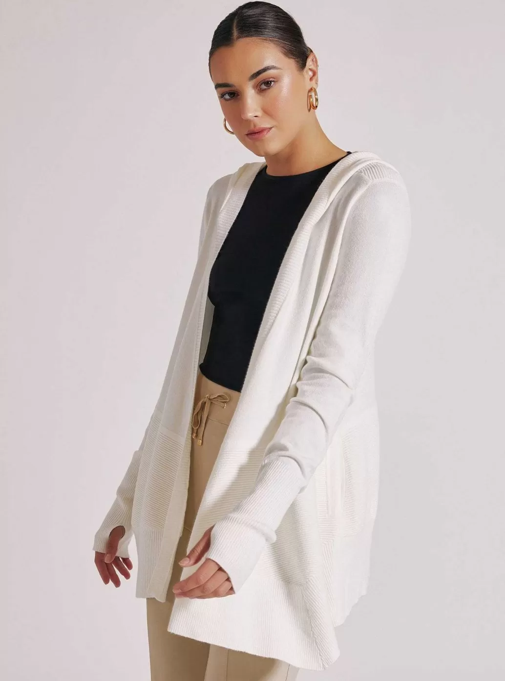 Cheap Blanc Noir Cropped Portola Cardigan White