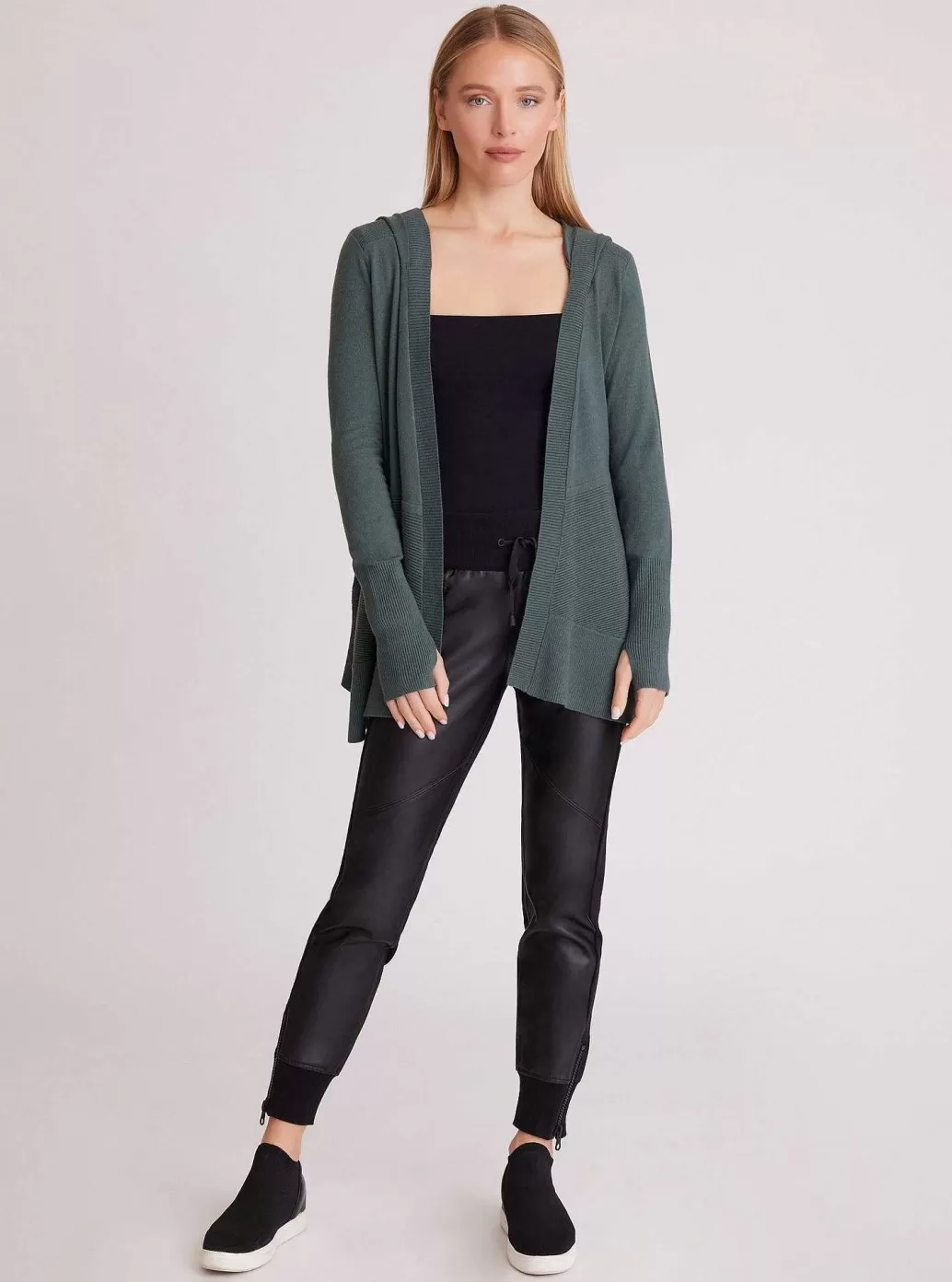 Online Blanc Noir Cropped Portola Cardigan Dark Forest