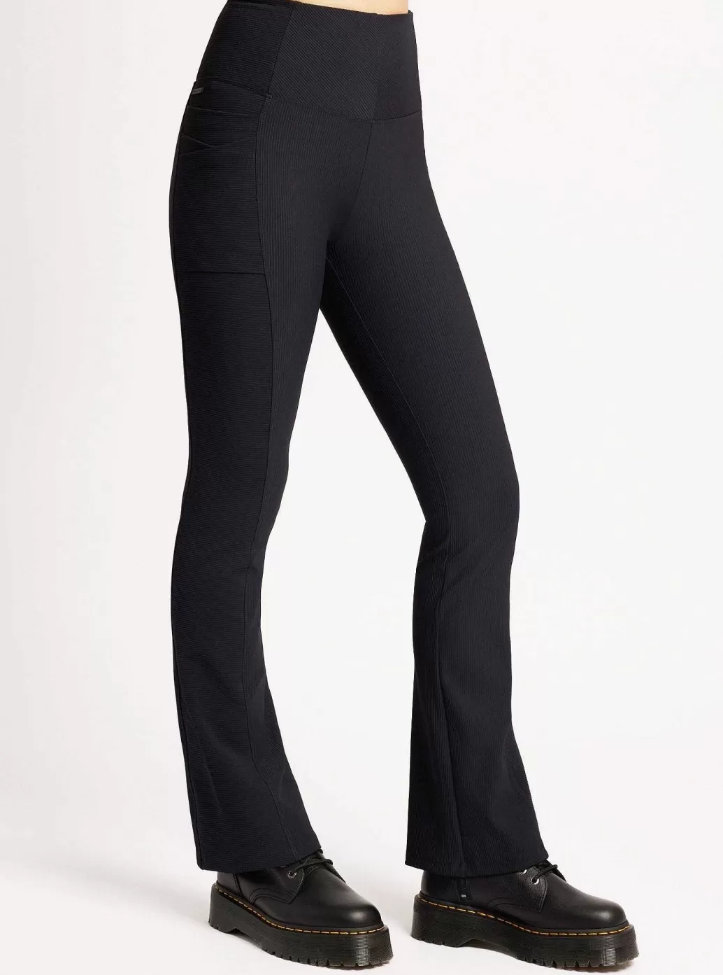 Hot Blanc Noir Directional Rib Bootcut