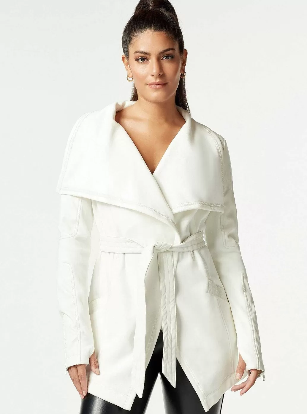 Best Blanc Noir Drape Velour Jacket Off White