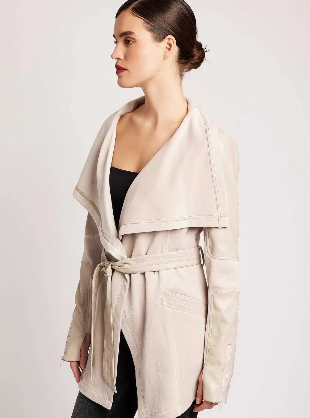 New Blanc Noir Drape Velour Jacket Clay