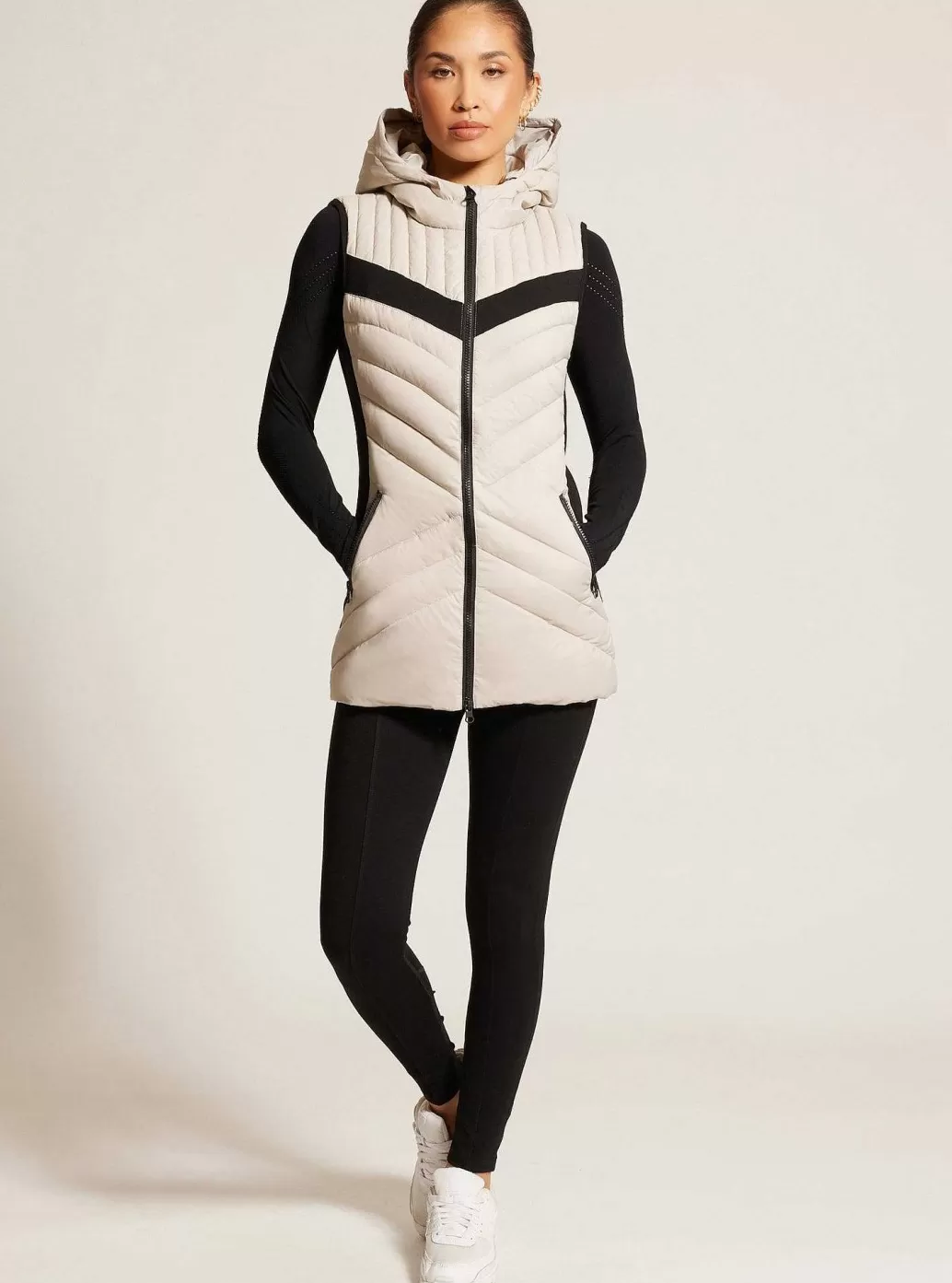 Fashion Blanc Noir Elongated Puffer Vest