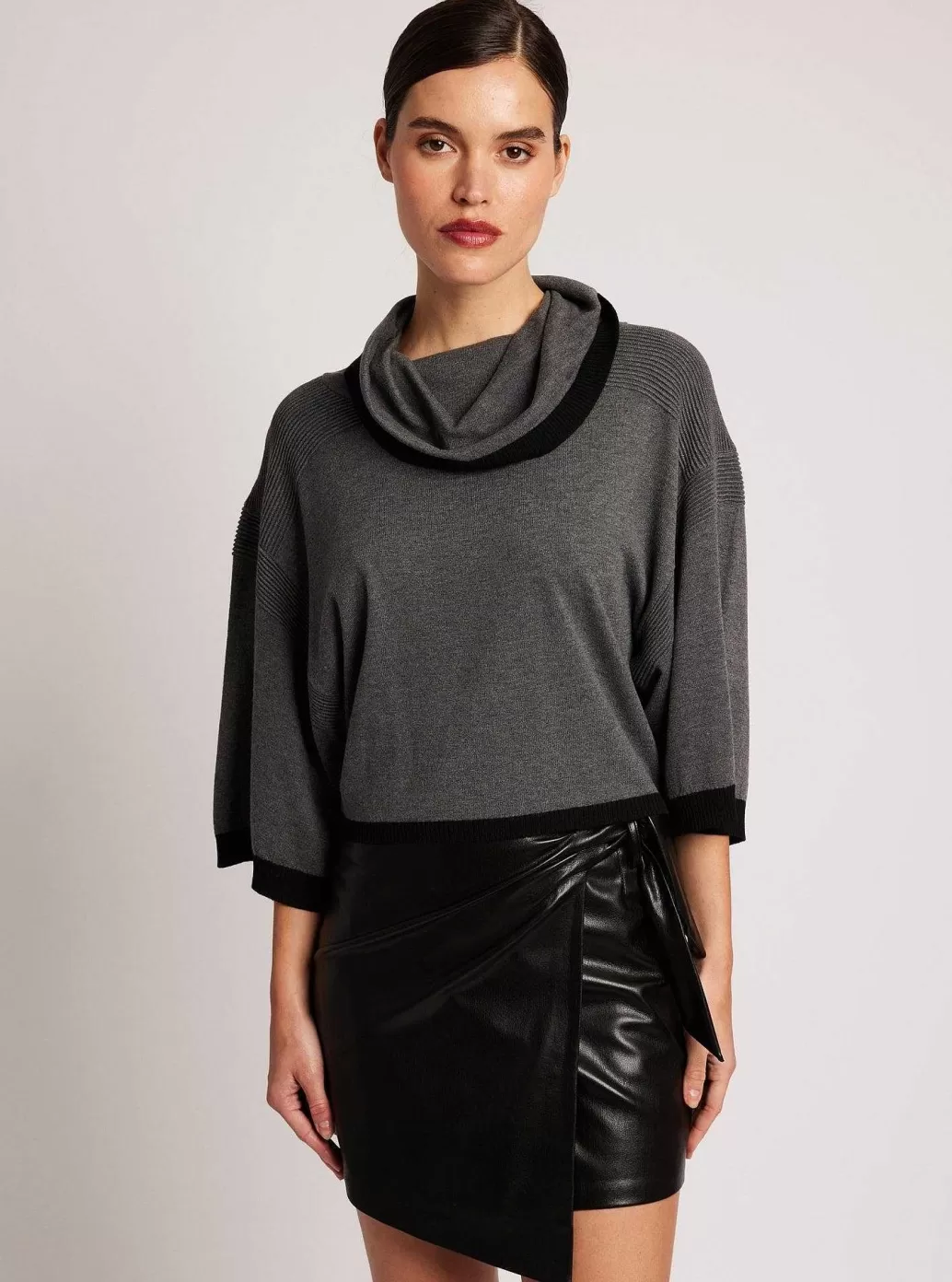 Best Sale Blanc Noir Emma Wrap Skirt Black