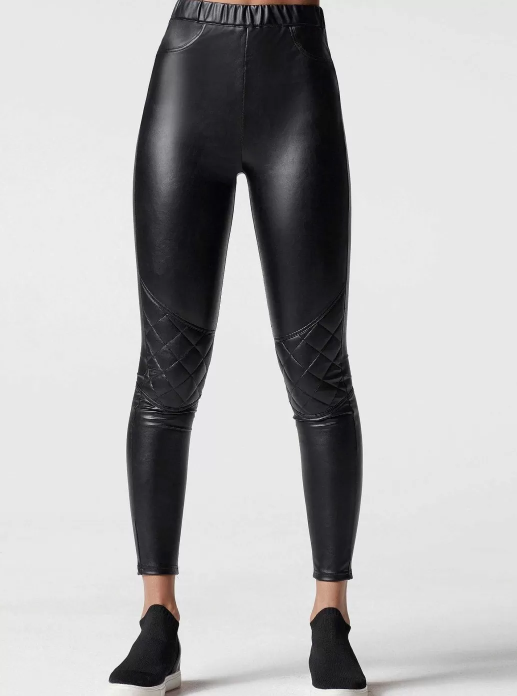 Hot Blanc Noir Gold Quilted Legging Black