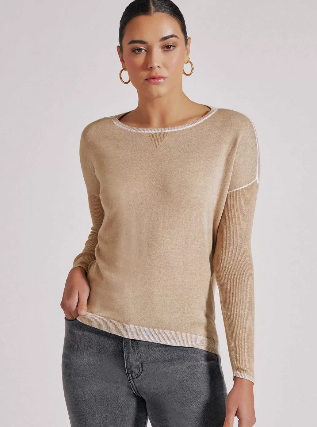 Shop Blanc Noir Huntress Boyfriend Sweater Irish Cream