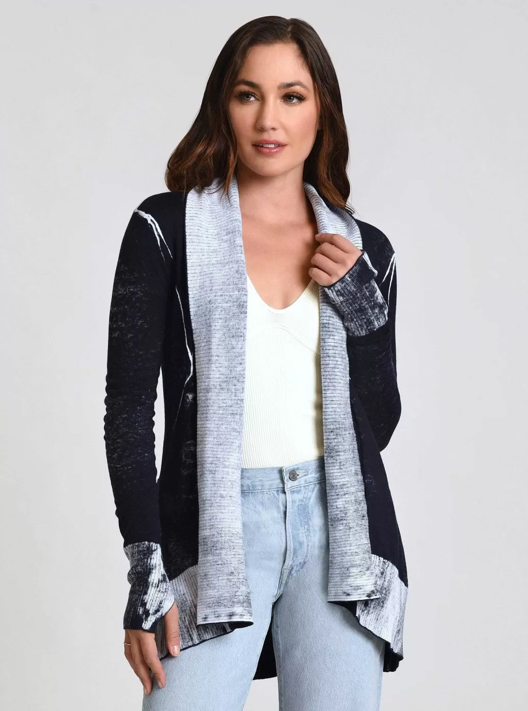 Clearance Blanc Noir Huntress Drape Front Cardigan