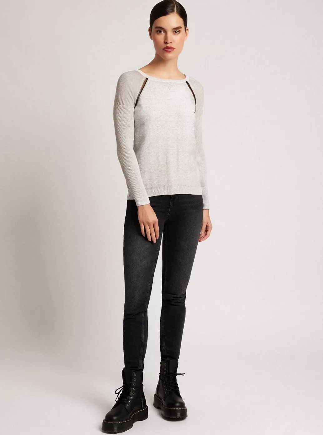 Store Blanc Noir Huntress Mesh Boyfriend Sweater