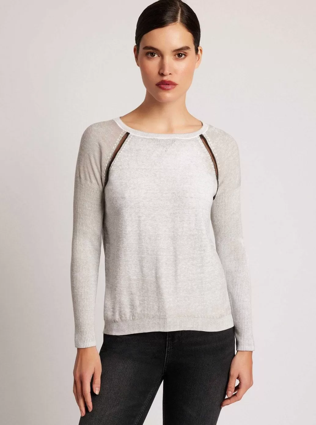 Discount Blanc Noir Huntress Mesh Boyfriend Sweater