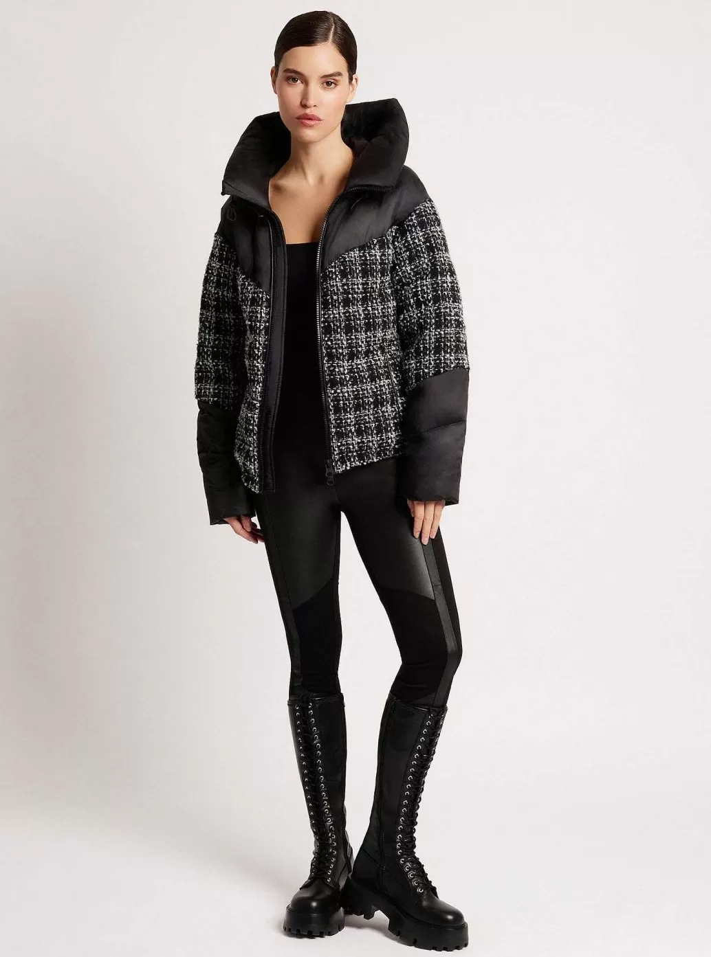 Discount Blanc Noir Irina Boucle Puffer Down-Filled Black Combo