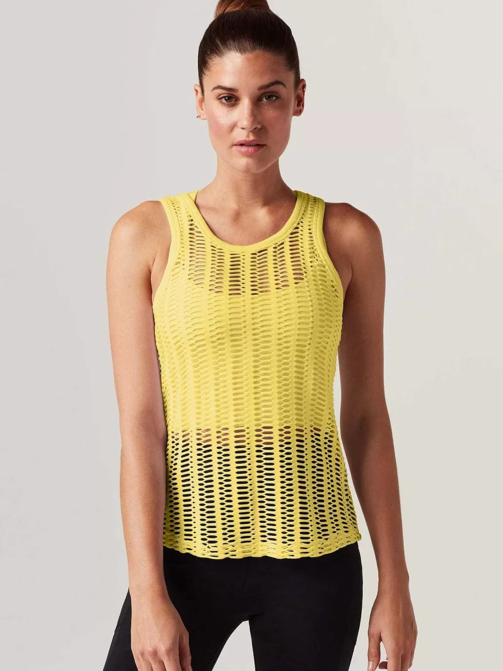 Discount Blanc Noir Linear Mesh Tank Top Goldfinch