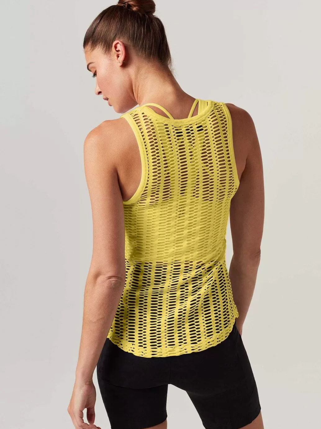 Discount Blanc Noir Linear Mesh Tank Top Goldfinch