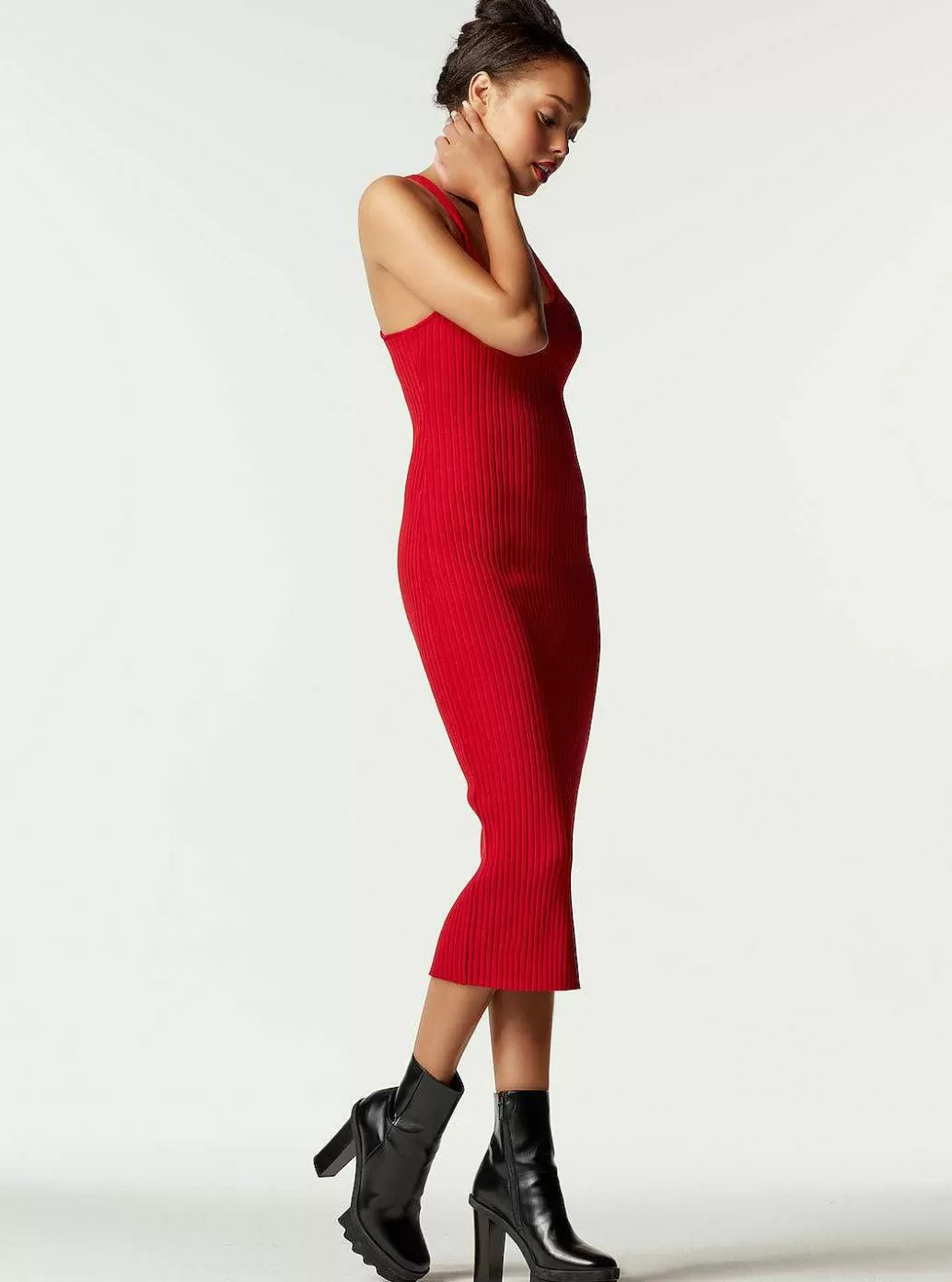 Hot Blanc Noir Mackenzie Sweater Dress Haute Red