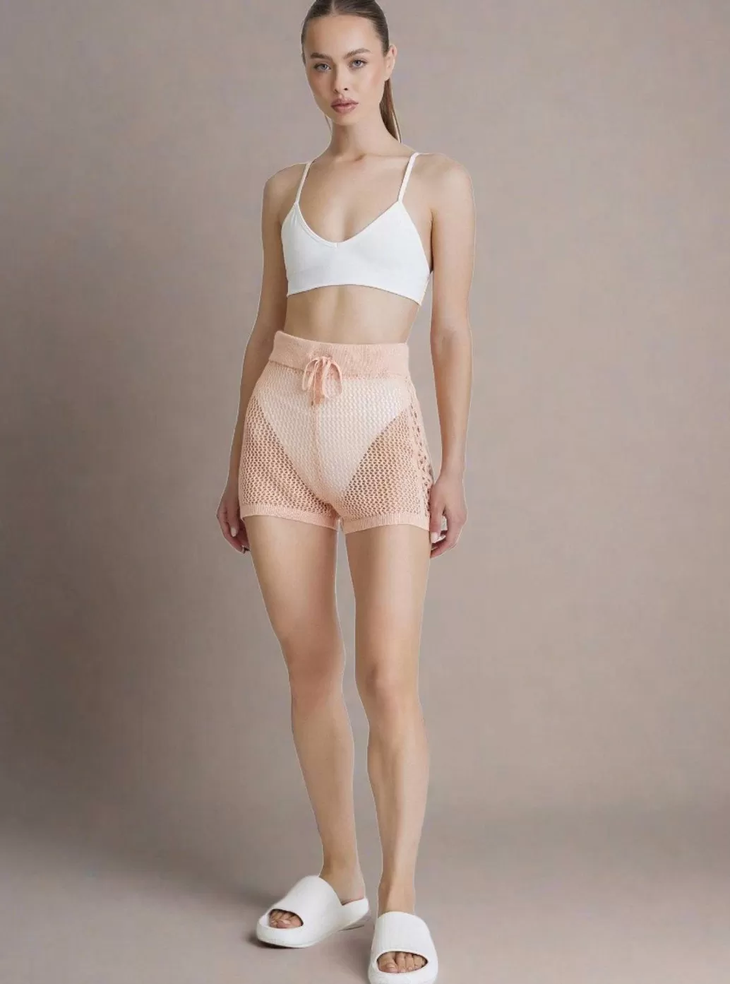 Online Blanc Noir Margot Crochet Short Almost Apricot