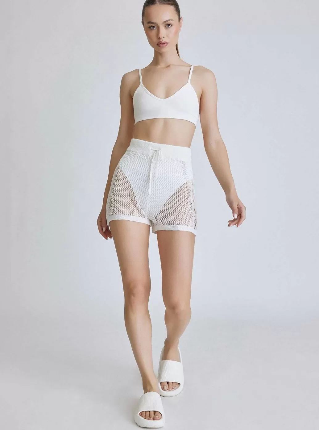 Hot Blanc Noir Margot Crochet Short - White