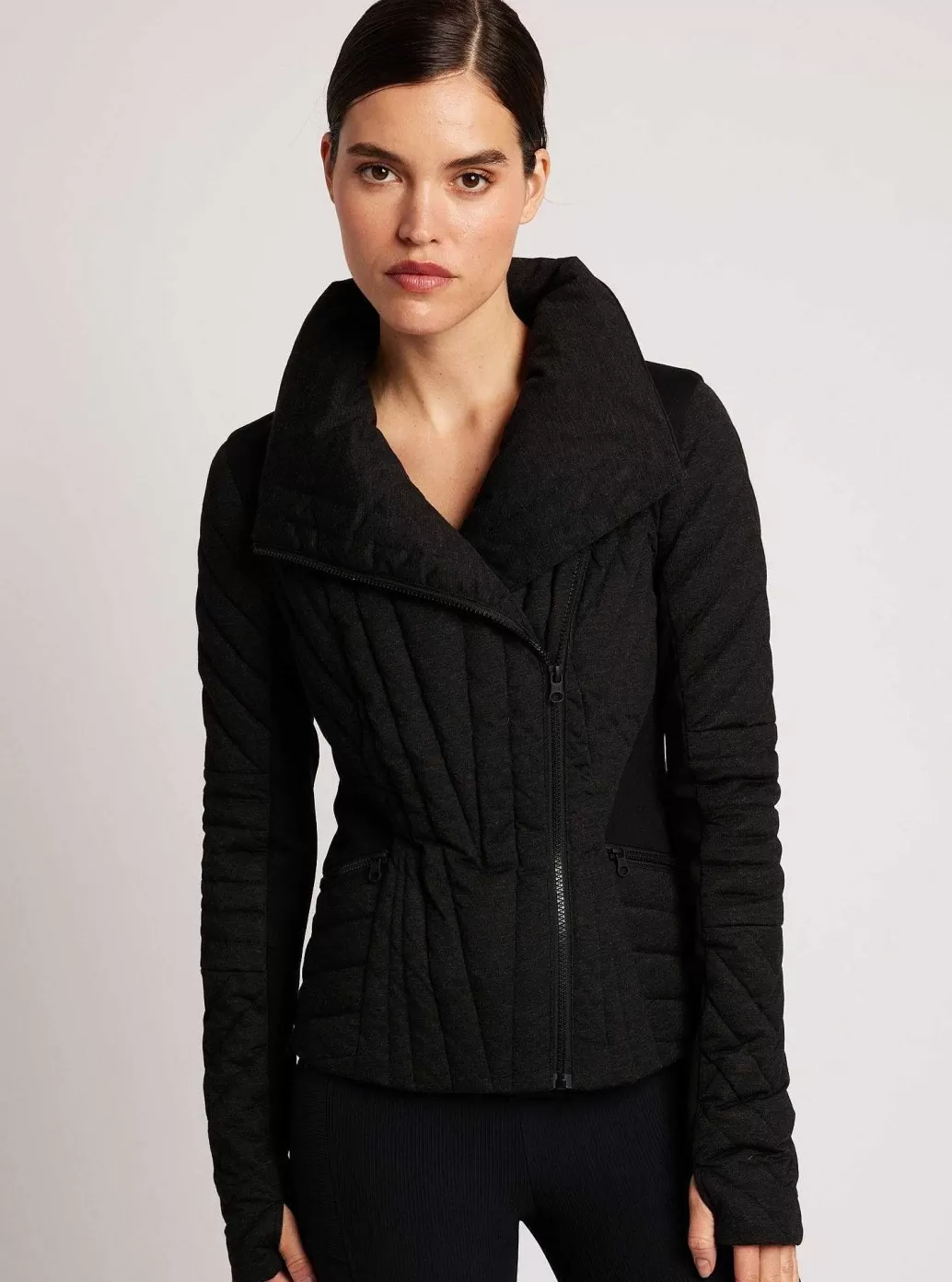 Hot Blanc Noir Membrane Motion Panel Puffer Dark Charcoal