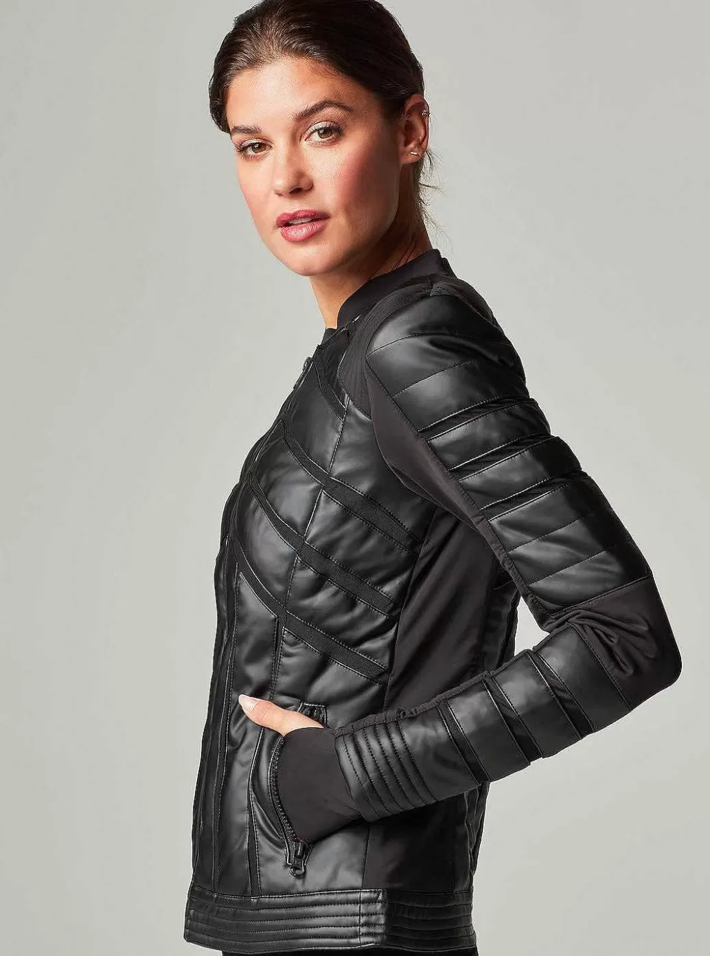 Flash Sale Blanc Noir Mesh Inset Bomber Black