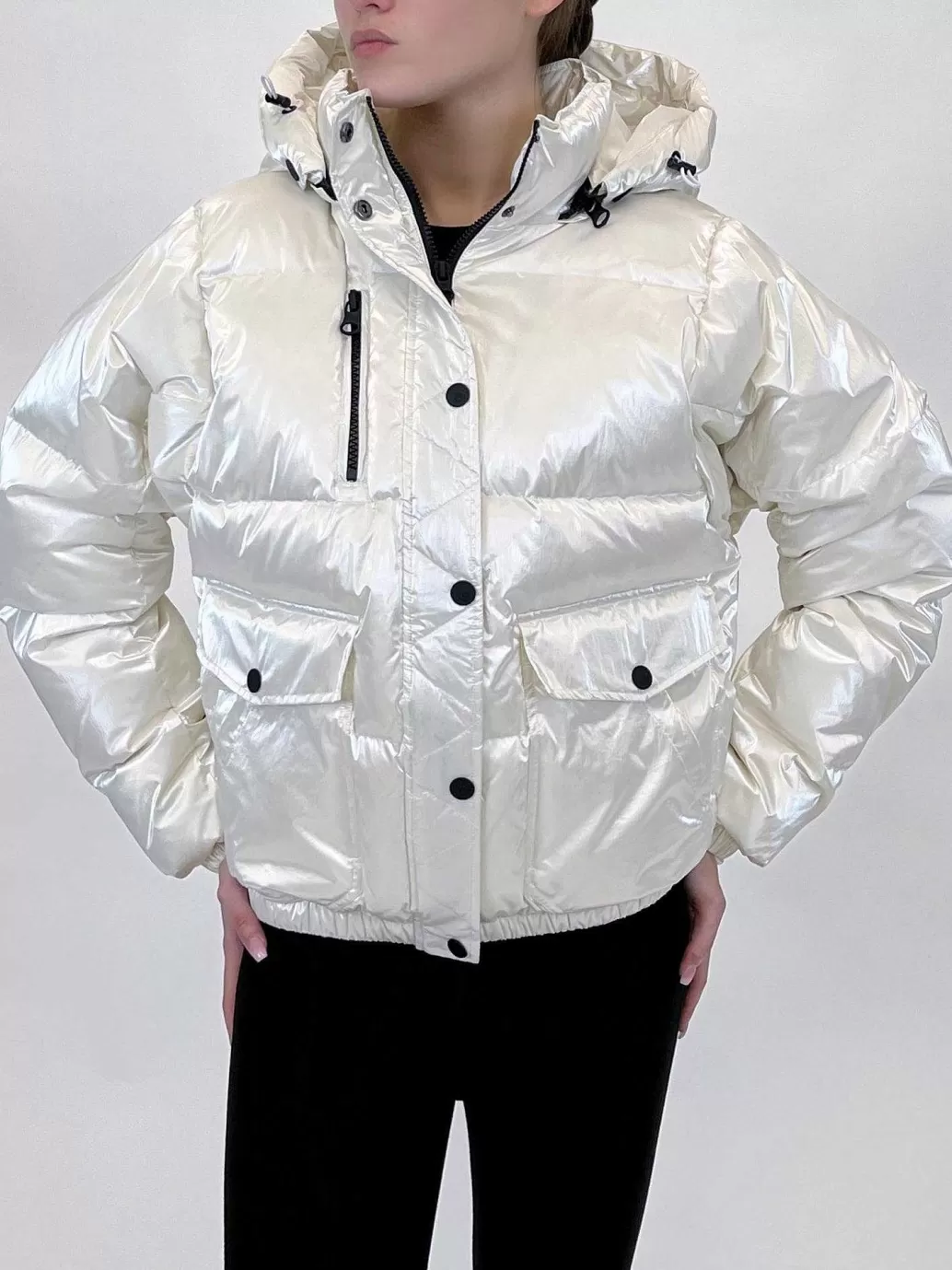 Shop Blanc Noir Mont Ventoux Puffer Jacket With Down Fill Cloud Dancer