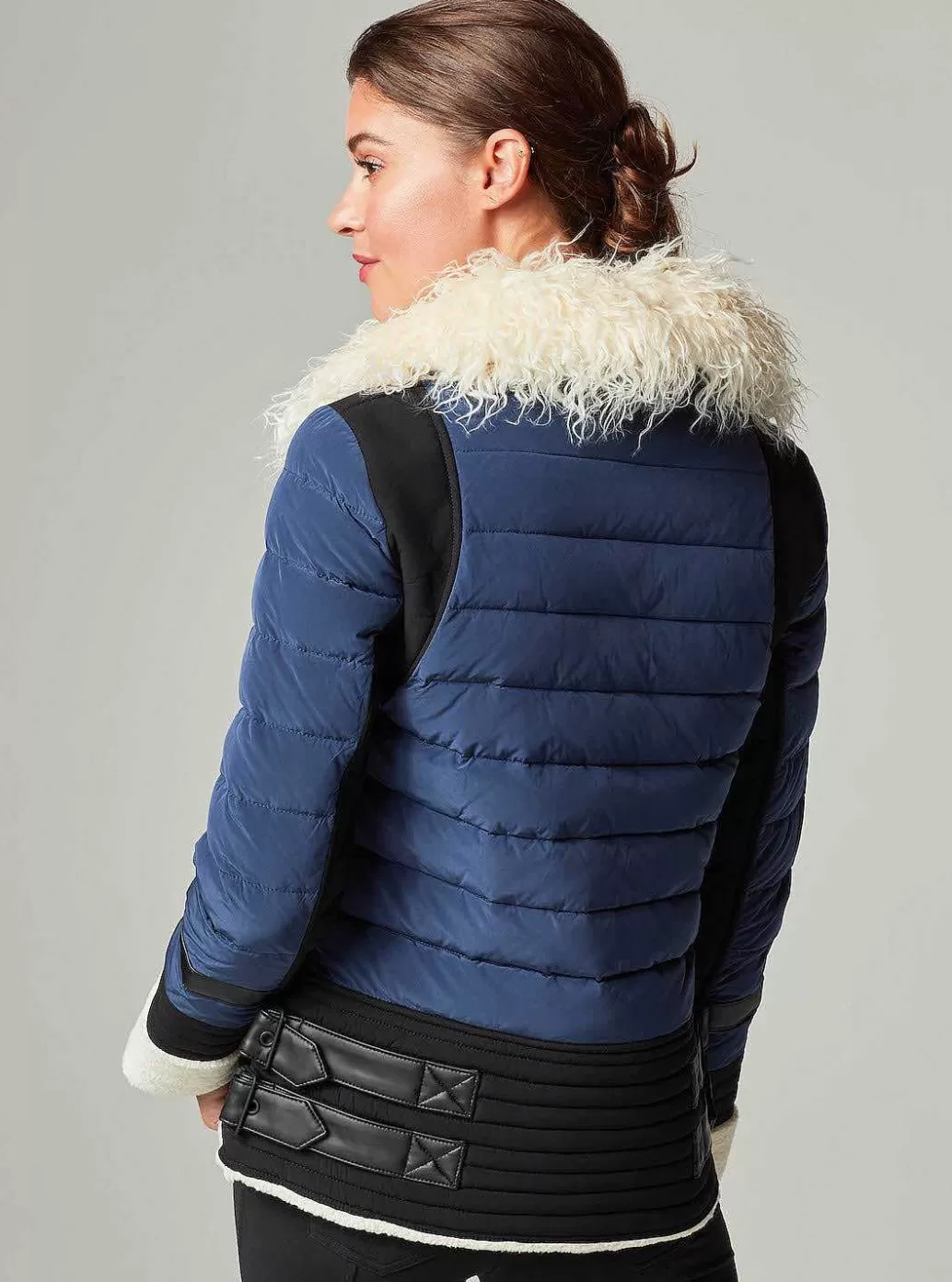 Online Blanc Noir Moto Aviator Puffer - Down Filled Ink