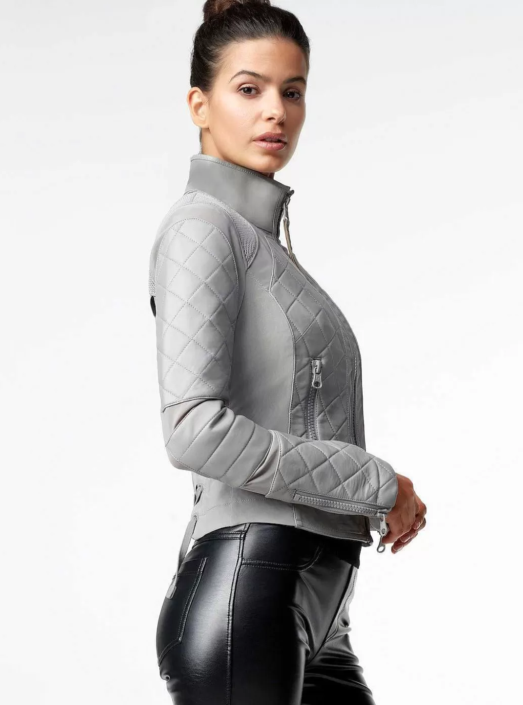 Cheap Blanc Noir Moto Jacket Sharkskin