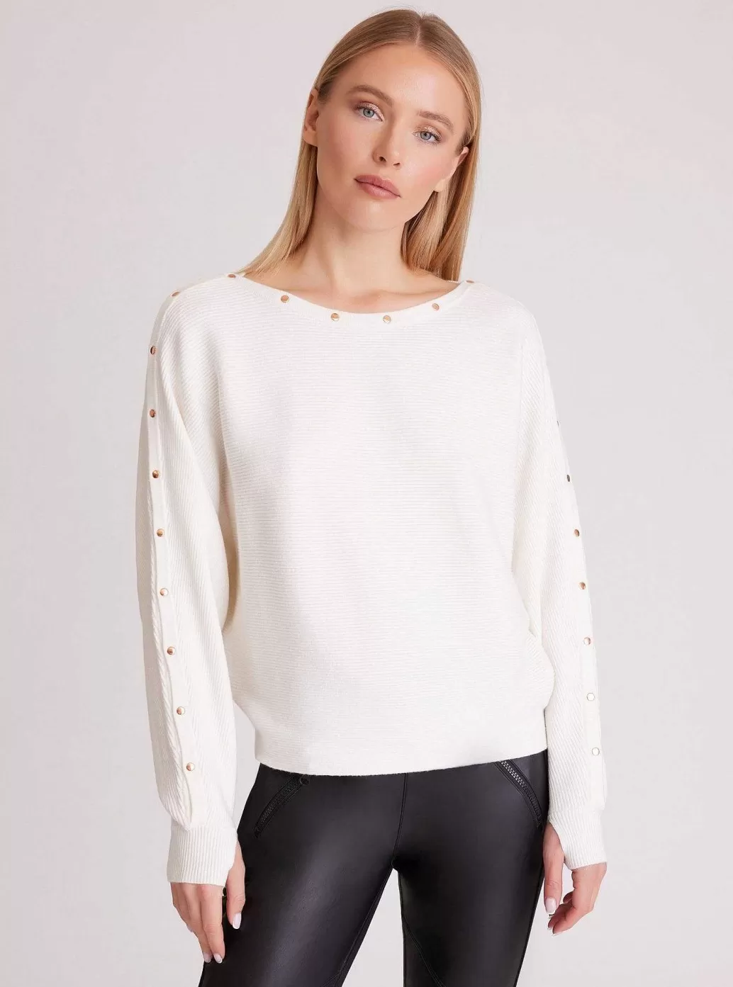 Shop Blanc Noir Portola Sweater Gold Collection Optic White