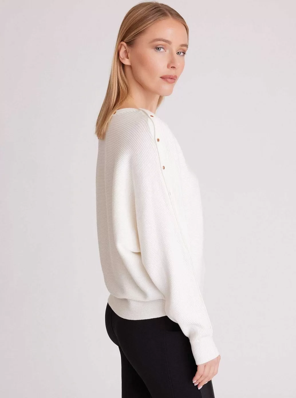 Clearance Blanc Noir Portola Sweater Gold Collection Optic White