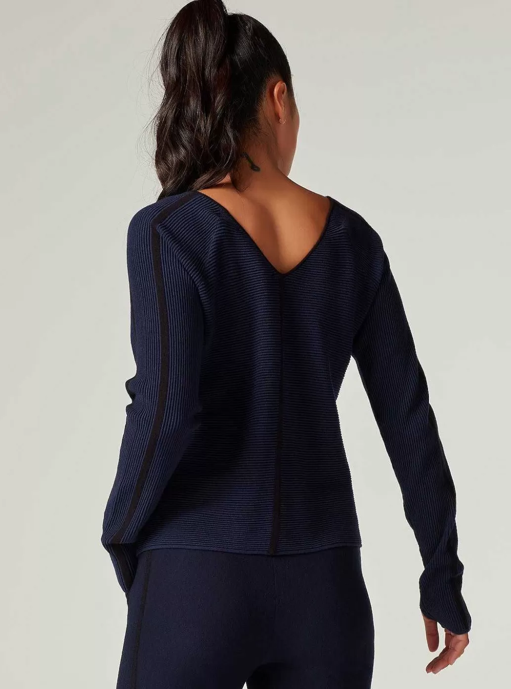 Shop Blanc Noir Portola V Neck Sweater Dress Blues