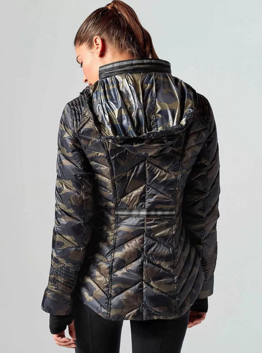 Online Blanc Noir Puffer With Reflective Jacket Camo