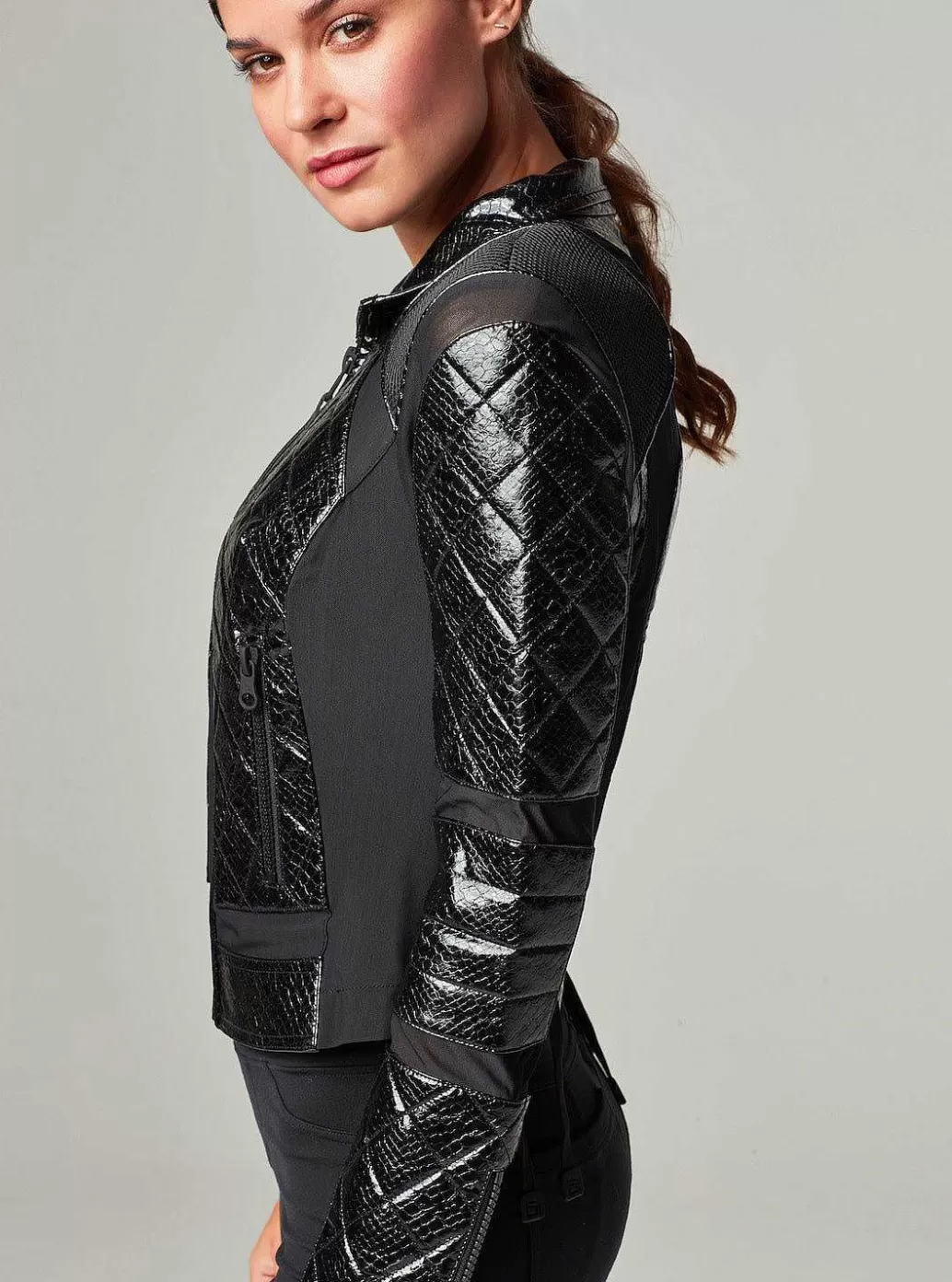 Clearance Blanc Noir Snake Moto Jacket Black Snake