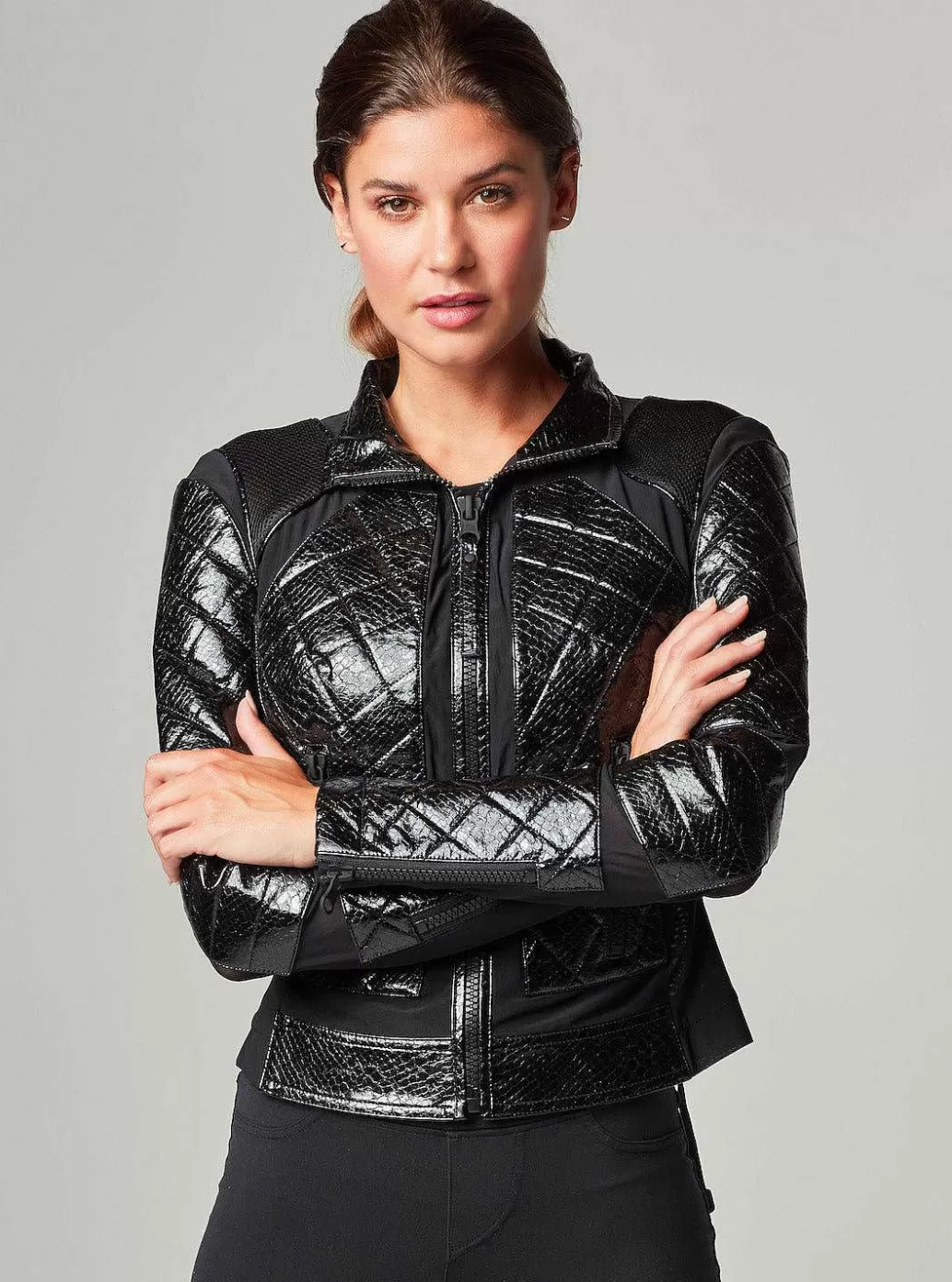 Clearance Blanc Noir Snake Moto Jacket Black Snake