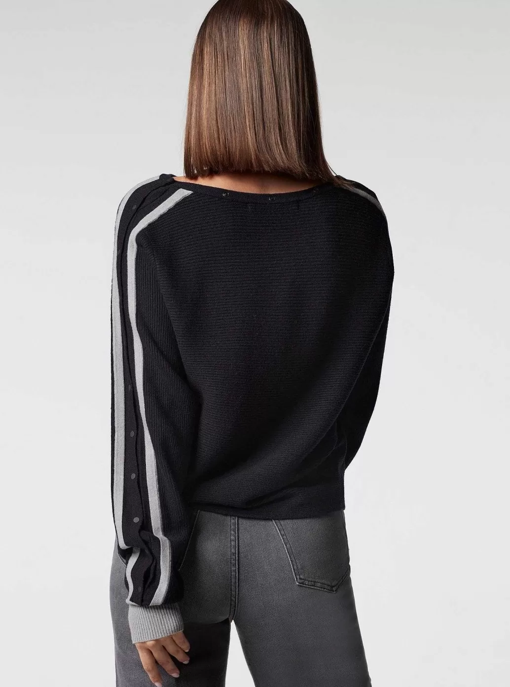 Shop Blanc Noir Sporty Portola Sweater Black/Sharkskin