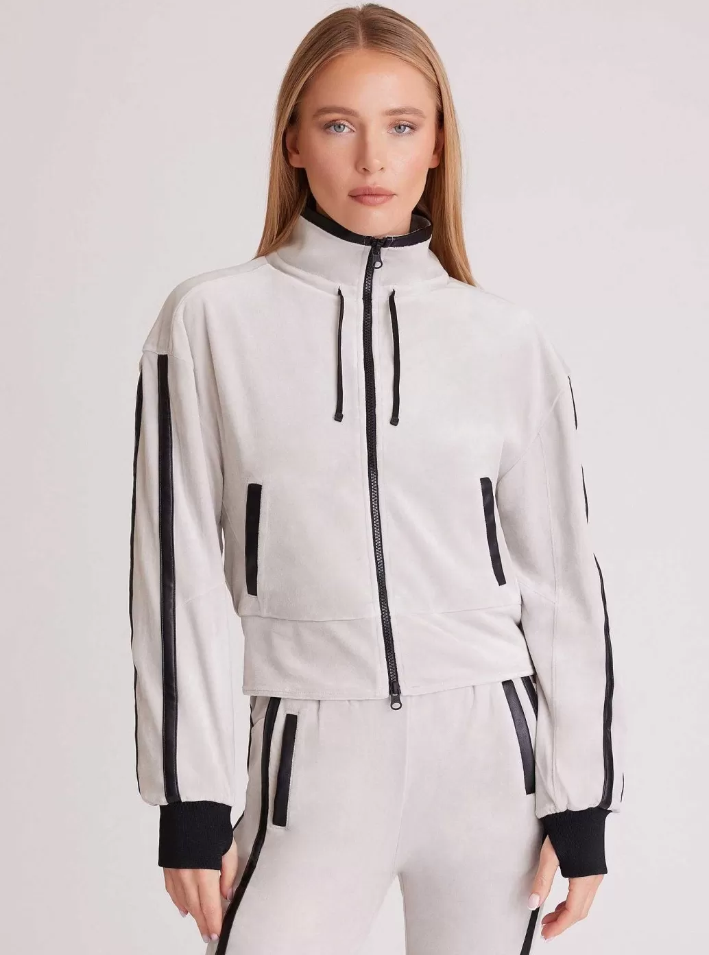 Online Blanc Noir Sporty Velour Jacket