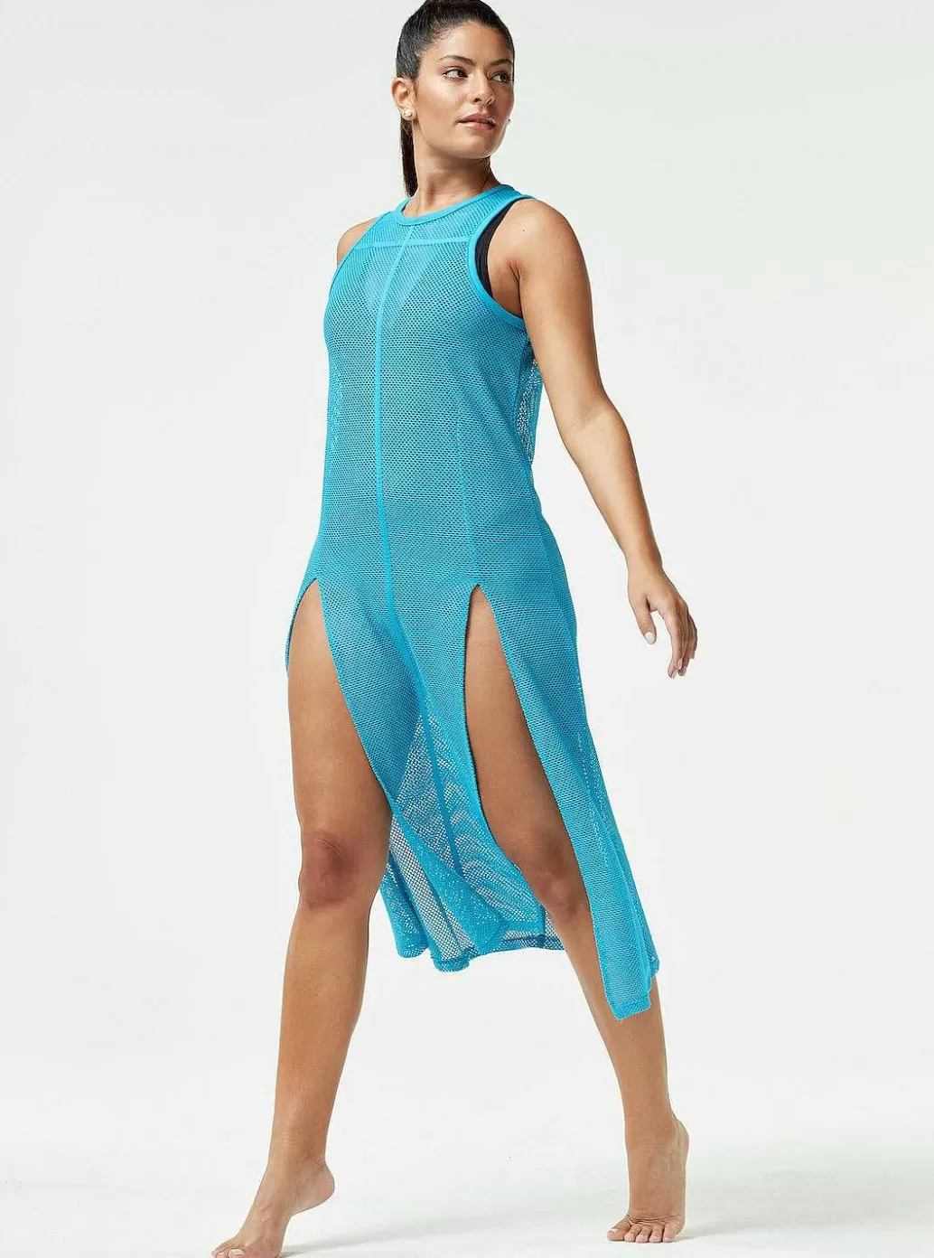 New Blanc Noir Taiyo Mesh Tunic - Aqua Atomic Blue