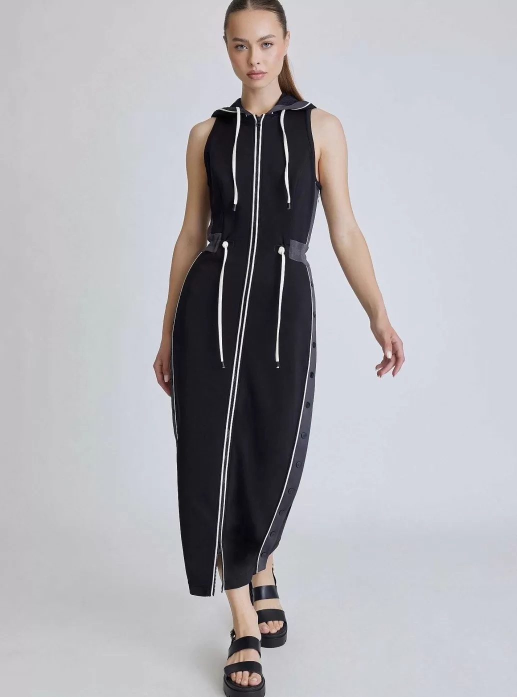 Hot Blanc Noir Vista Track Dress Black/Charcoal