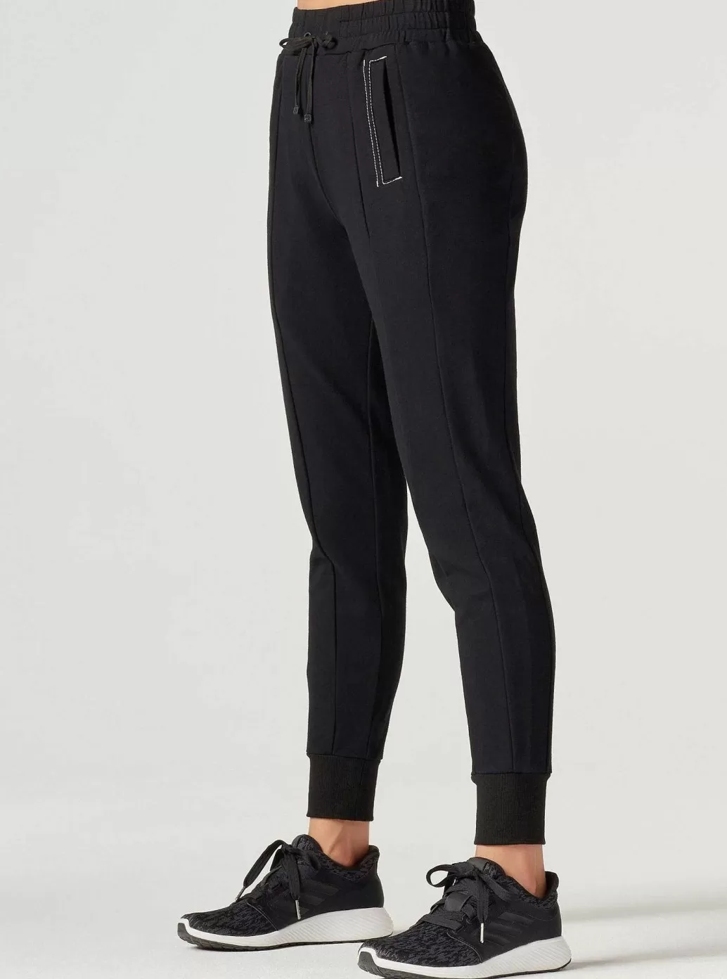 Best Blanc Noir Yolo Contrast Stitch Jogger Black