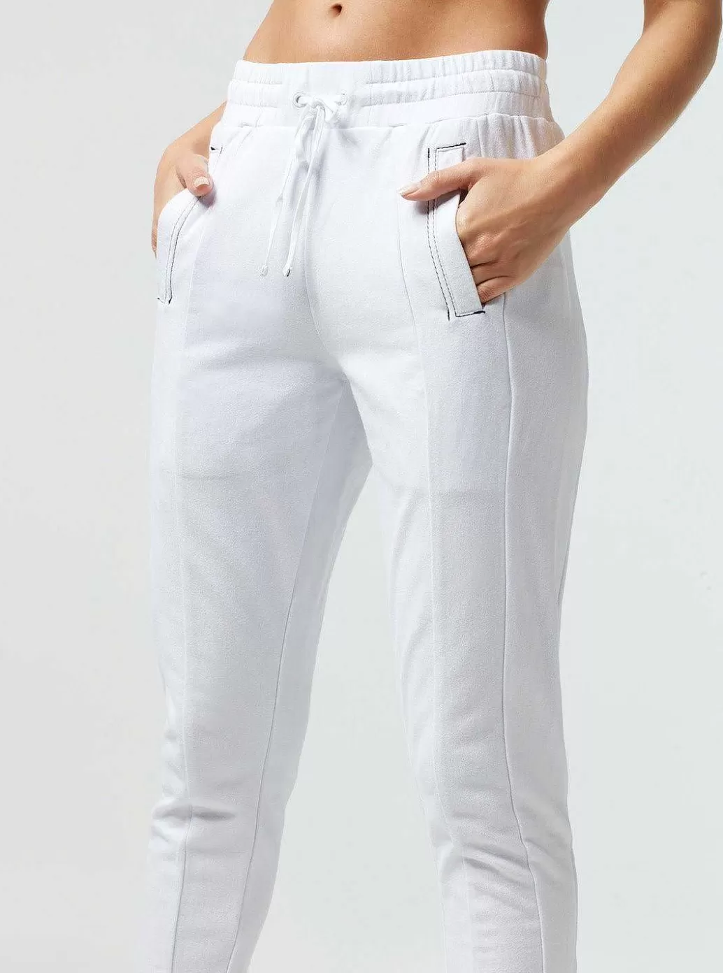 Cheap Blanc Noir Yolo Contrast Stitch Jogger White